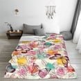thumbnail image 5 of Honeii Butterflies and Roses Print Fleece Blanket - Throw Blanket for Bed, Sofa, Couch, Camping, and Travel , Microplush Ultra Soft Warm Blanket-50"x40", 5 of 7