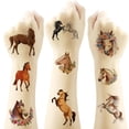 thumbnail image 2 of Tatuajes para niños Drookaen, 8 hojas de tatuajes de caballos para niñas y niños, tatuajes adhesivos para niños como bolsas de fiesta de cumpleaños para niños, regalos de fiesta, 2 of 5