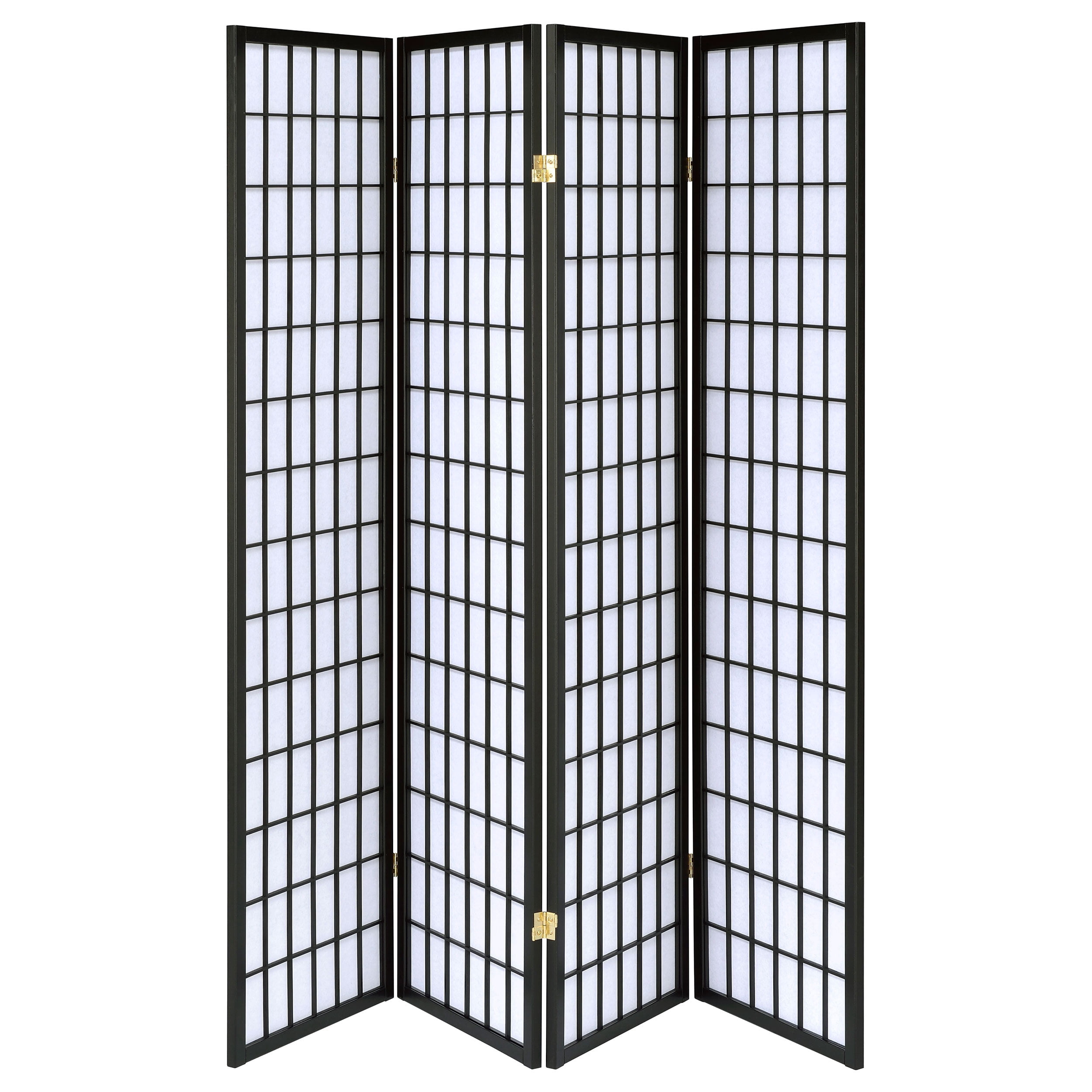 Roberto 4-Panel Room Divider Folding Shoji Screen Black