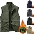 thumbnail image 4 of WREESH Fashion Vest Men'S Thin Workwear Solid Color Stand Collar Sleeveless Jacket Tank Tops Dark Blue, 4 of 4