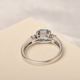 thumbnail image 3 of Asscher cut Swiss blue topaz wedding ring silver light blue November birthstone ring, 3 of 4