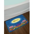 thumbnail image 2 of Bunny Bath Mat, Dreamy Illustration of a Rabbit Silhouette up in the Night Sky Moon and Flowers, Plush Bathroom Decor Mat with Non Slip Backing, 29.5" X 17.5", Multicolor, by Ambesonne, 2 of 2