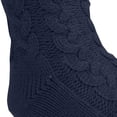 thumbnail image 4 of Women's Knit Slipper Socks, Plush Lined with Non-Slip Silicone Dots, Indoor Outdoor House Shoes, Cozy Winter Gift. Dark Blue 1 pair, 4 of 6