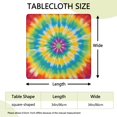 thumbnail image 2 of Rainbow Tie Dye Mandala Pattern Square Fitted Tablecloth with Elastic Edge,Square Table Cover,Washable Elastic Table Cover for Home Kitchen Party Decor 34"x34", 2 of 6