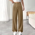 thumbnail image 5 of JJHGVB Long Trousers palazzo pants Flowy Pants Summer Outfit Sweat Wear cream pants Lounge Trousers Wide Leg Palazzo Lightweight Breathable High Waist Travel Vacation Clothes Khaki 2XL, 5 of 9