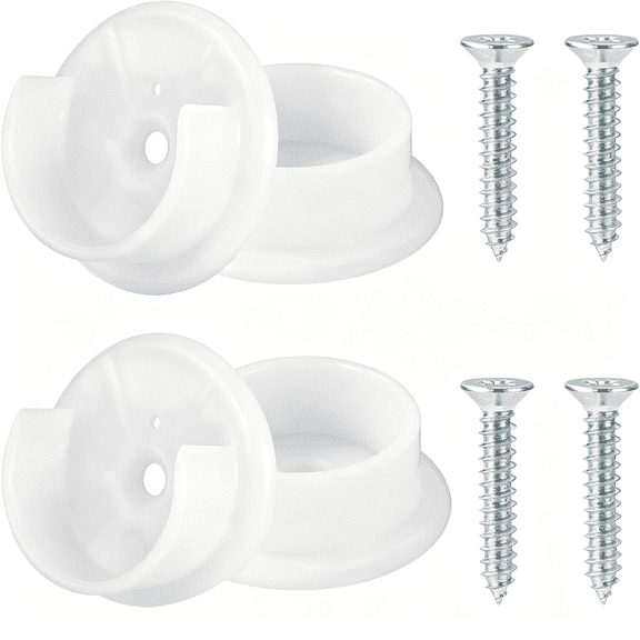 XIBUFE 4pcs Closet Rod Holders, Plastic Tension Pole Bar Sockets for 1-3/8" Heavy Duty Wardrobe Tube Rail Support Bracket with Screws Fittings for Home Bathroom Shower Curtain Clothing Store