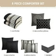 thumbnail image 4 of Nanshing Avalon 8 Piece Trellis Moroccan Print Comforter Set, Black/Grey, King, 4 of 5