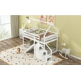 thumbnail image 4 of Kacho House Bunk Bed Twin over Twin with Slide and Storage Stairs, Wood Bunk Bed Frame with Roof and Safety Guardrails, Floor Bunk Bed for Teens , Fun Play Design, White, 4 of 9