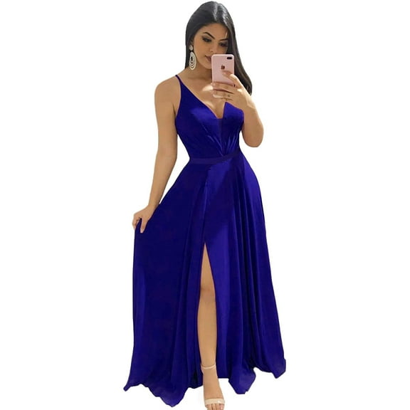 dinavian Women V Neck Long Formal Prom Dress Cocktail Party Ball Gown Evening Bridesmaid Dress