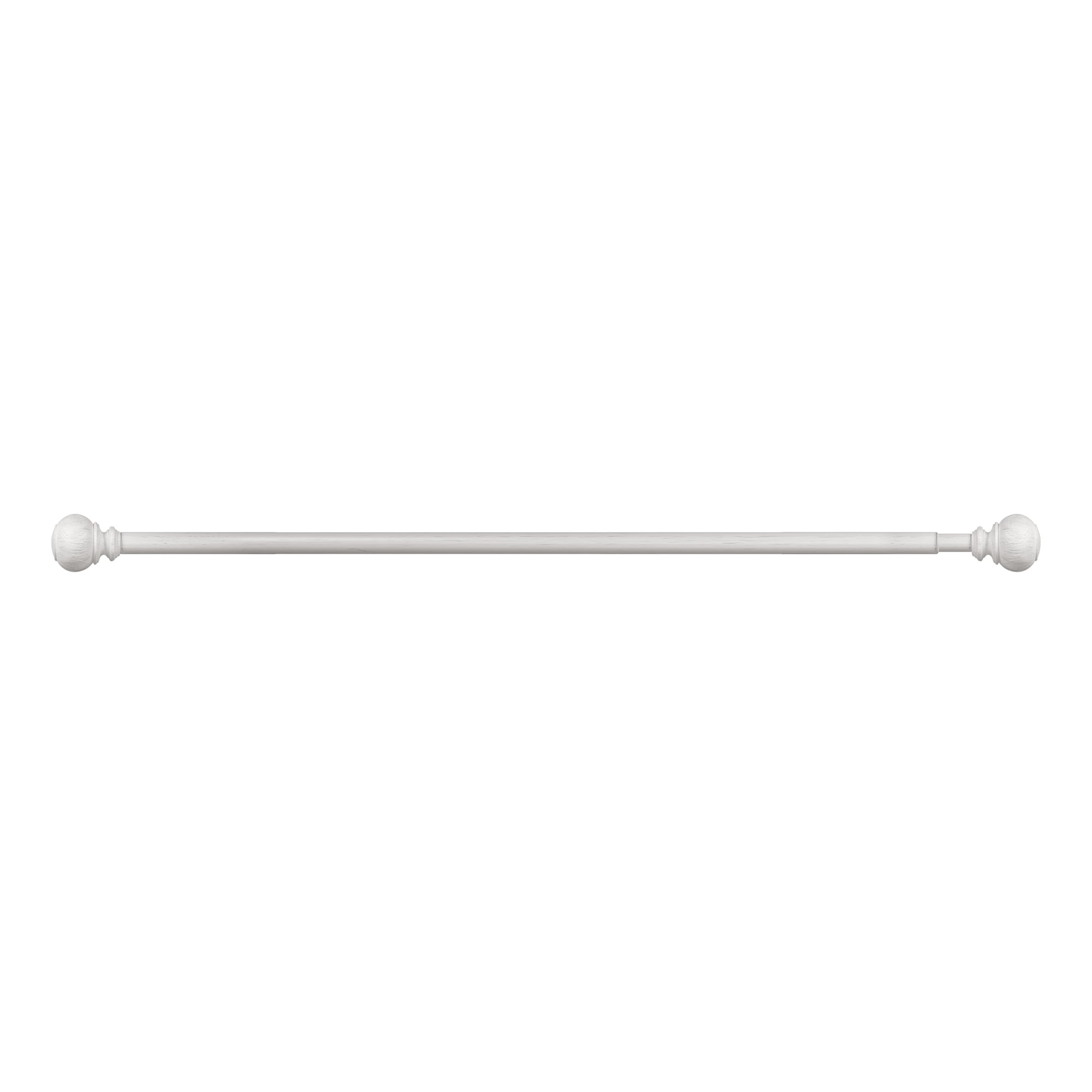 Better Homes & Gardens 1 in. Whitewashed wood Poly Single Curtain Rod, 42-120"