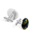 thumbnail image 3 of Peacock Feathers Elegant Dress Shirt Cufflink Set for Men, Stainless Steel, Wedding and Business Attire, 3 of 6