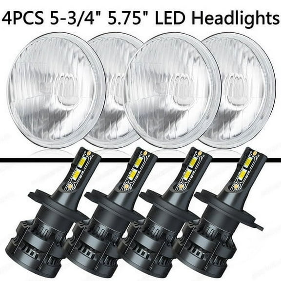 4pcs DOT 5.75" Round LED Headlights High/Low Beam White for GMC C15/C1500 Suburban Chevy
