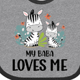 thumbnail image 4 of Inktastic Zebra My Baba Loves Me Boys or Girls Baby Bib, 4 of 4