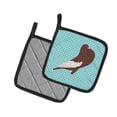 thumbnail image 2 of Caroline's Treasures English Pouter Pigeon Blue Check Pair of Pot Holders, 2 of 3