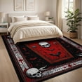 thumbnail image 3 of ODIKA 8'x10' Washable Area Rug Non-Slip Chair-Friendly Mat Halloween Gothic Coffin Skull Bat Web Cross Decorations Horror for Dining Room, Large Office, Lounge, 3 of 7