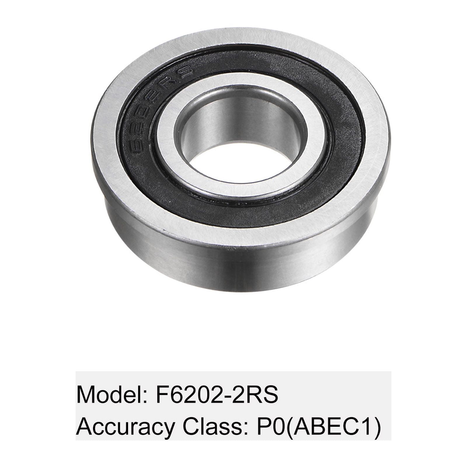 F6202-2RS Flanged Ball Bearing, 15x35x11mm Chrome Steel Double