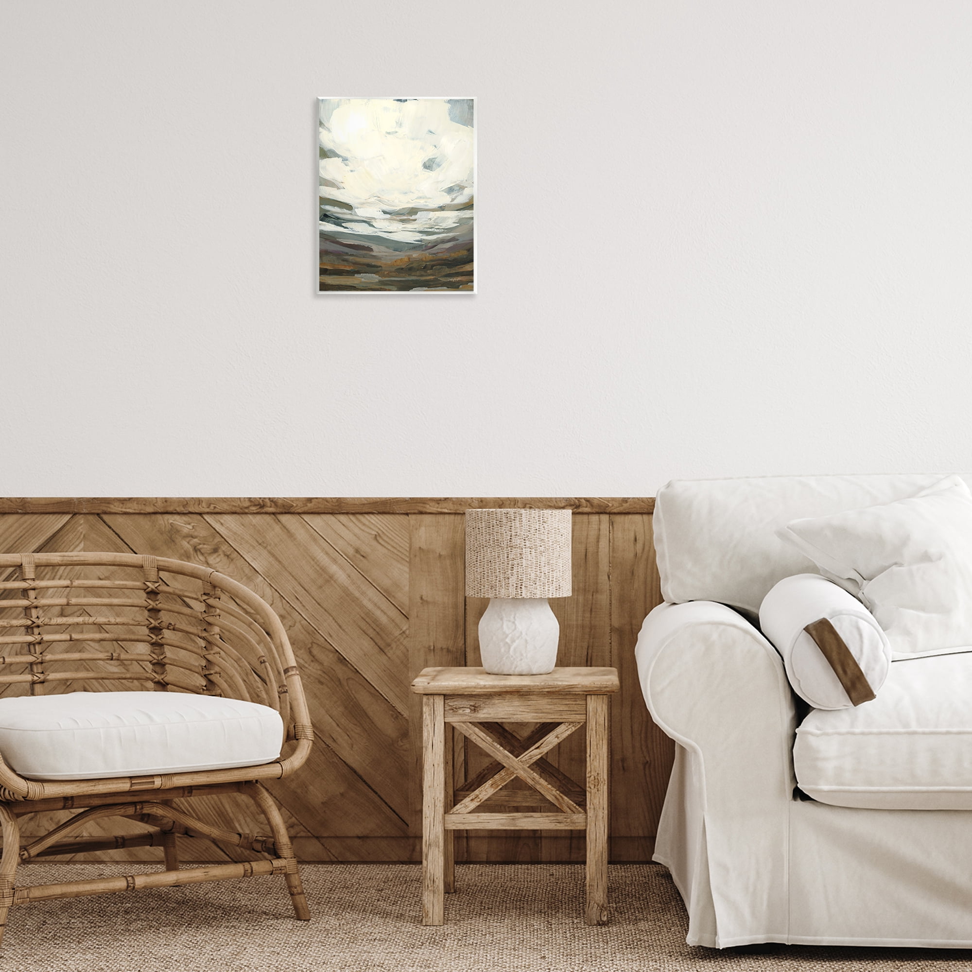 Stupell Industries Cloudy Abstract View Landscape Painting Unframed Art Print Wall Art, 11 x 14