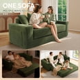 thumbnail image 6 of Lunale Convertible Sleeper Sofa Bed, Boneless Futon Cloud Couch, No Assembly Required, Pull Out Floor Couch Bed for Living Room, Green Corduroy, 6 of 8