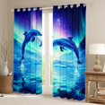 thumbnail image 2 of jejeloiu Blue Cute Whale Black Out Curtains,Galaxy Starry Sky Curtains Pack of 2 (42x63 Each) For Boys Kids, 2 of 6