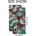 thumbnail image 3 of Soft Hand Fingertip Towels 2 Pcs Face Bath Towels Roses Skulls Absorbent Washcloths for Bathroom Hotel Kitchen 30x15in, 3 of 6