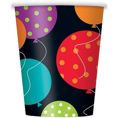 9oz Paper Birthday Cheer Cups, 8ct - Walmart.com