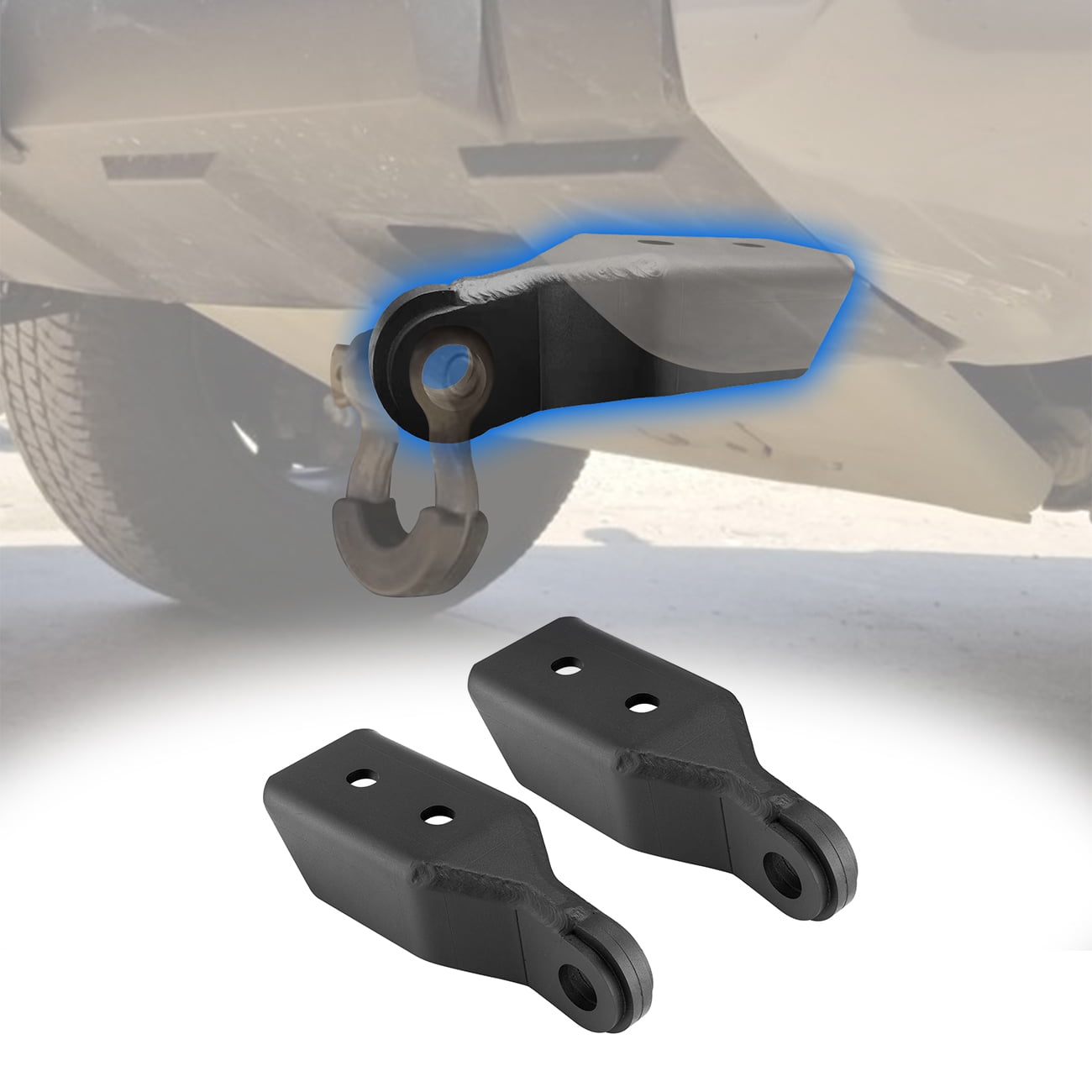 WEISEN Heavy Duty Front Bumper Tow Hook Shackle Demon Mount Brackets