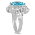 thumbnail image 2 of SZUL Women's 7 Carat Cushion Cut Blue Topaz and  Diamond Ring in 10K White Gold, 2 of 3