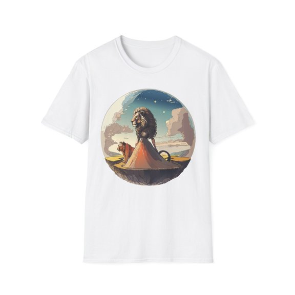 Lion Graphic T Shirt Unisex Softstyle 64000 Gildan 100 Percent Cotton Tee