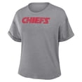 thumbnail image 2 of Women's Fanatics Heather Gray Kansas City Chiefs Swing Pass Tri-Blend Boxy T-Shirt, 2 of 3