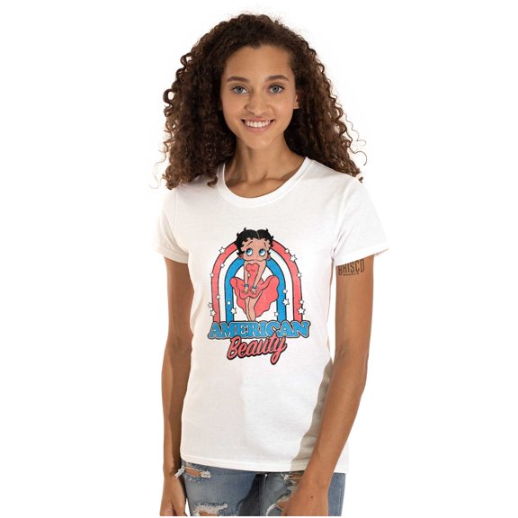 Betty Boop Cartoon American Beauty Womens T Shirt Ladies Tee