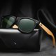 thumbnail image 2 of Gafas de sol clásicas de madera de bambú para hombre y mujer, lentes de sol con revestimiento de espejo, a la moda, Retro, UV400 Fivean unisex, 2 of 2