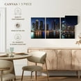 thumbnail image 4 of Elephant Stock Dubai Marina After Dark Wall Art - Horizontal Multi Panel Canvas - Living Room Wall Decor - City Multi Panel - Blue And Gray Decor By Scott Stulberg - 26" x 12", 4 of 4