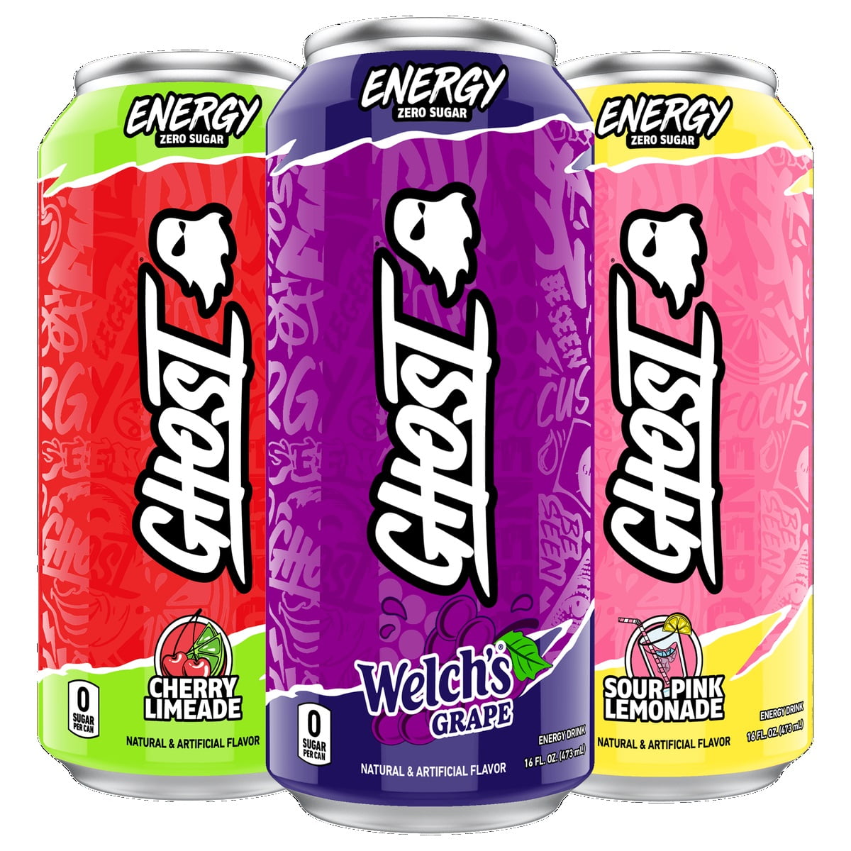 Ghost Energy Drink, Zero Sugar, Variety Pack, 16 Fluid Ounce (Pack of 15)