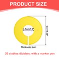 thumbnail image 2 of Divisores de Ropa Uxcell, Paquete de 20 Divisores Redondos para Percheros, Divisores de Tamaño para Ropa con Etiquetas en Blanco y Marcador, Amarillo, 2 of 7