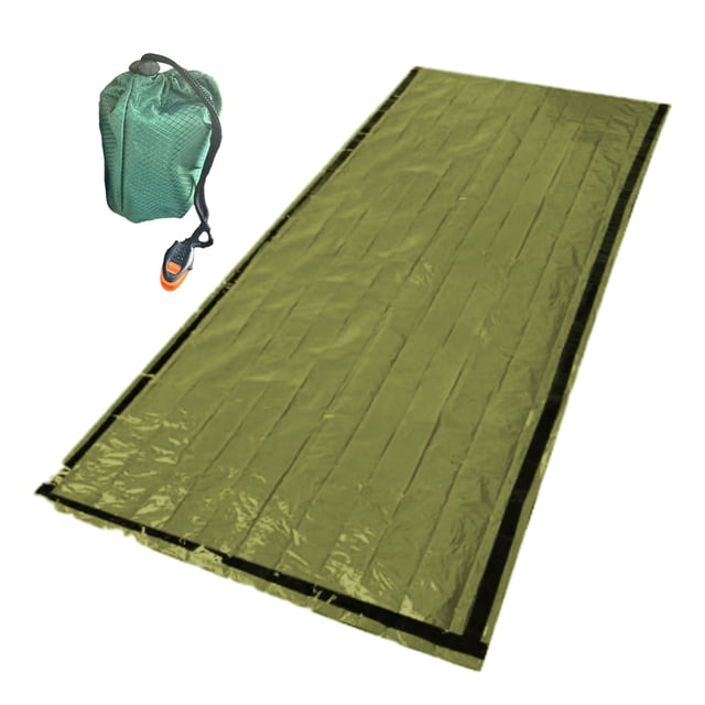 Saco de dormir de emergencia, impermeable, portátil, manta térmica, para exteriores, camping, mochilero, senderismo, saco vivac para adultos.