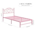 thumbnail image 4 of Yoneston Twin Metal Platform Bed Frame with Victorian Style Flower Heart Headboard, Heavy Duty Steel Slat Mattress Foundation for Kids Boys Girls, Pink, 4 of 12