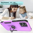 thumbnail image 4 of for Motorola G Stylus 5G 2023 Case with Tempered Glass Screen Protector,Heavy-Duty Tough Rugged Phone Case Cover with Ring Holder Kickstand for Moto G Stylus 5G 2023 (6.6", 2023) [Purple/Black], 4 of 13