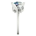 thumbnail image 3 of Three-Stone Engagement Ring for Women - 3.5ct Blue Moissanite in 14K White Gold Promise Ring, 3 of 7