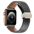 thumbnail image 2 of Genuine Leather Band for Apple Watch 38mm 40mm 41mm 42mm(Series 10), Magnetic Adjustable Strap Replacement Watch Band for iWatch Series 10/9/8/7/6/5/4/3/2/1/SE, Black, 2 of 6