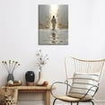 thumbnail image 6 of HFDF Jesus Walkg on Water Canvas Wall Art Christian Footprts Jesus Wall Decor Pictures Abstract Modern Religious Posters Prts for Livg Room Bedroom Church Home Decoration 8x10inch Framed, 6 of 6