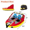 thumbnail image 2 of Coumy Towable Tubes for Boating, 1-2 Riders Boat Tube for Tubing, Tubes for Boats, Inflatable Pull Boats, Water Tube, Full Nylon Cover, Towable Rider Deck for Water Sports, Boating, Waterskiing, 2 of 8