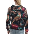 thumbnail image 7 of Daiia Colorful Rose Bird Pattern Women's Fashion Hoodies & Sweatshirts with Kangaroo Pocket Hooded Sweatshirt with Eye-catching Drawstrings-Small, 7 of 7