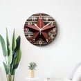 thumbnail image 4 of 14 Inch Wall Clock Battery Operated Silent Clock Decorative for Office, Kitchen, Outdoor, Living Room，Rustic Wooden Background Pattern with Star Multicolor, 4 of 4