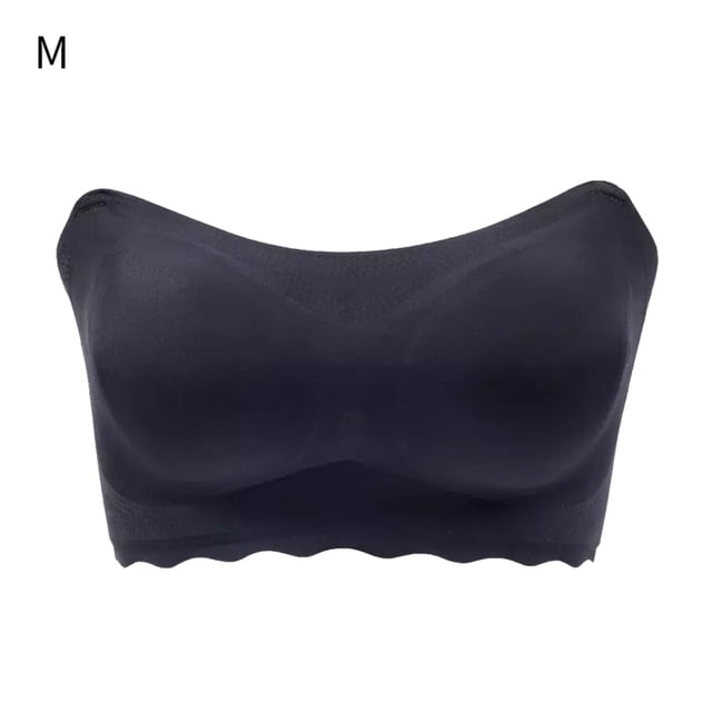 Sujetador sin tirantes reunido Sujetador de talla grande antideslizante Ropa interior superior de tubo fino para vestido de novia, Negro, M Kearding AP001172-09B