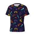 thumbnail image 3 of Yiaed Games Print Mens Short Sleeve Tight Fit T-Shirt, Crewneck Casual Tee-Large, 3 of 5