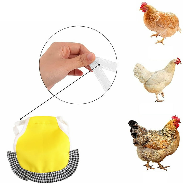 YUEHAO Pet Supplies Chicken Saddle For Hens Chicken Apron With Elastic Strap Chicken Jacket Strap Poultry Protector Hen Feather Fixer Yellow