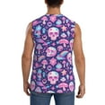 thumbnail image 4 of Uemuo mushroom rainbow color Skull Pattern Men's Sleeveless T-Shirt,Muscle Athletic Tank Top, Moisture-wicking Quick-dry Breathable Classic Tee Top for Gym Run Outdoor Sports-XX-Large, 4 of 8