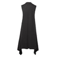 thumbnail image 3 of A2Y Women's Open Front Long Line Soft Sweater Sleeveless Vest Black ONESIZE, 3 of 5