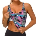 thumbnail image 3 of Picia Hawaii Palms Sports Bra for Women,Padded Strappy Sports Bras Medium Support Yoga Bra with Removable Cups,Running Yoga Bra-Small, 3 of 9