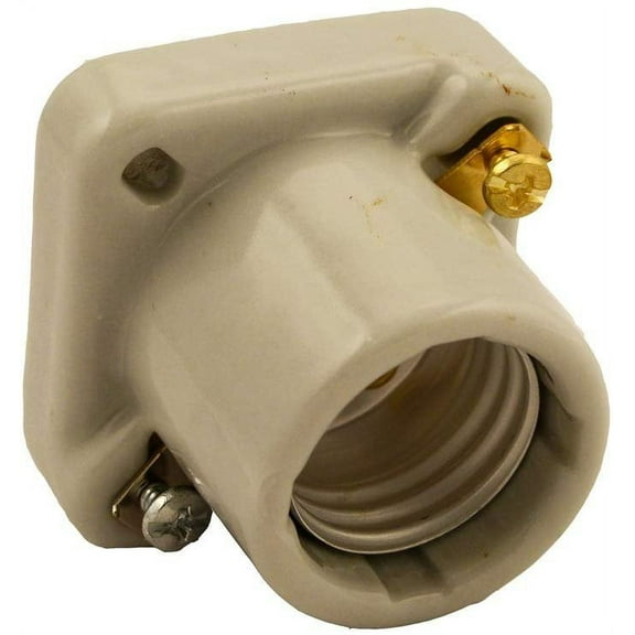 Leviton 19062 002-000 1-Circuit 1-Piece Keyless Lamp Holder, 660 W, Incandescent, Medium, White